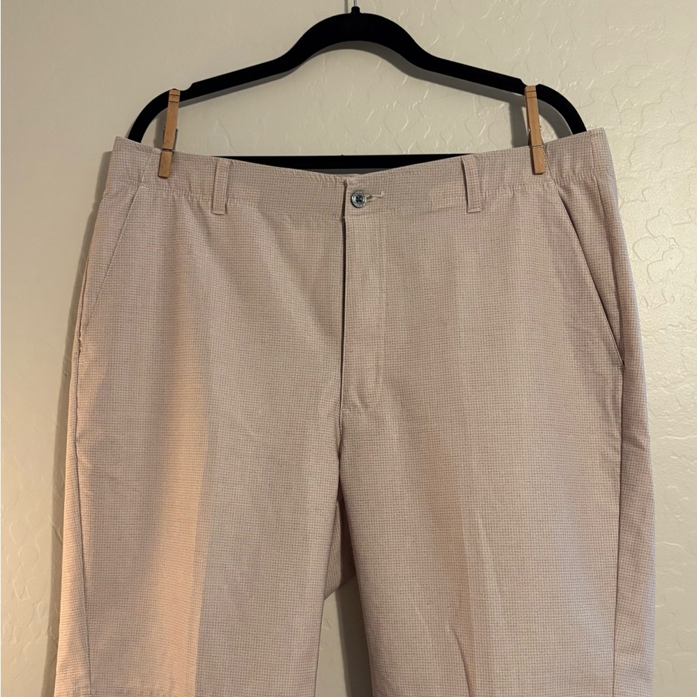 Pebble Beach Beige Check Pattern Athletic Shorts